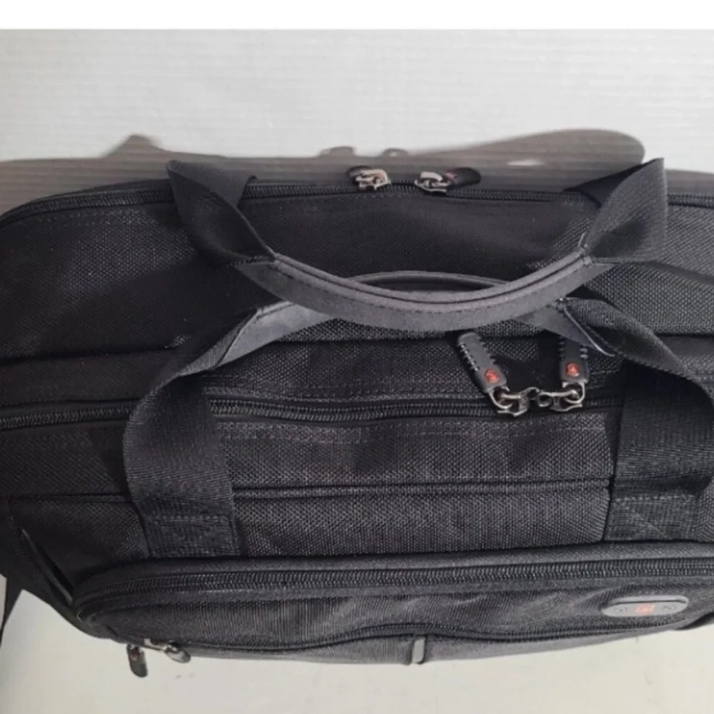 Victorinox Black Messenger Laptop Bag 17”x13”x5” Bain Capital Logo